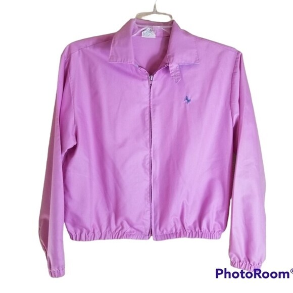 Windbreaker Jacket and Pants Women's Pink Set Vintage Size 14 Fits Like Size 10 - Picture 2 of 9